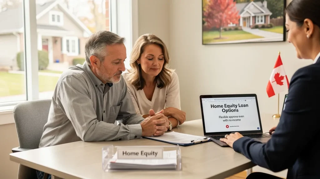 Couple looking for home equity loan without income in Canada